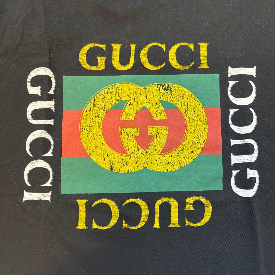 GUCCI ロゴプリント Tシャツ 黒　160センチ