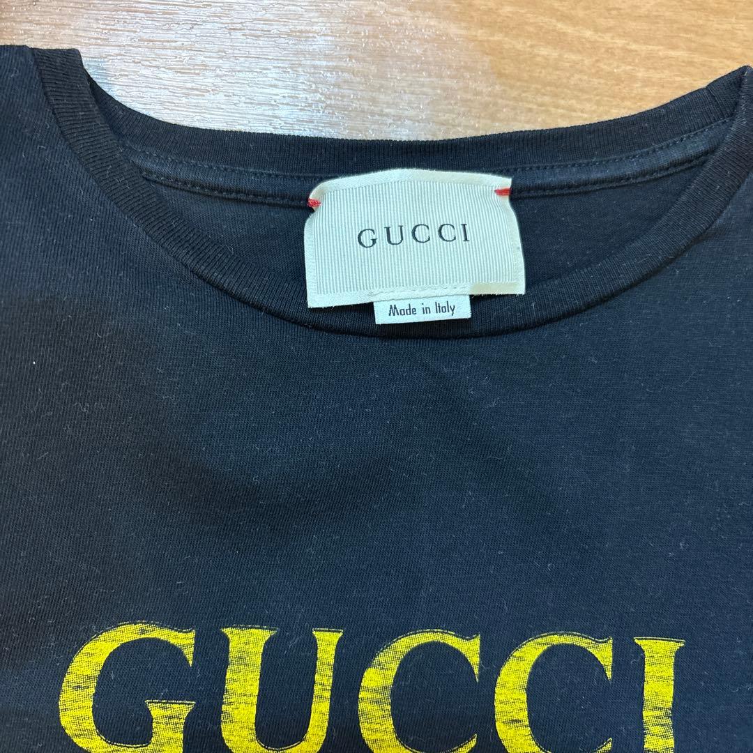 GUCCI ロゴプリント Tシャツ 黒　160センチ