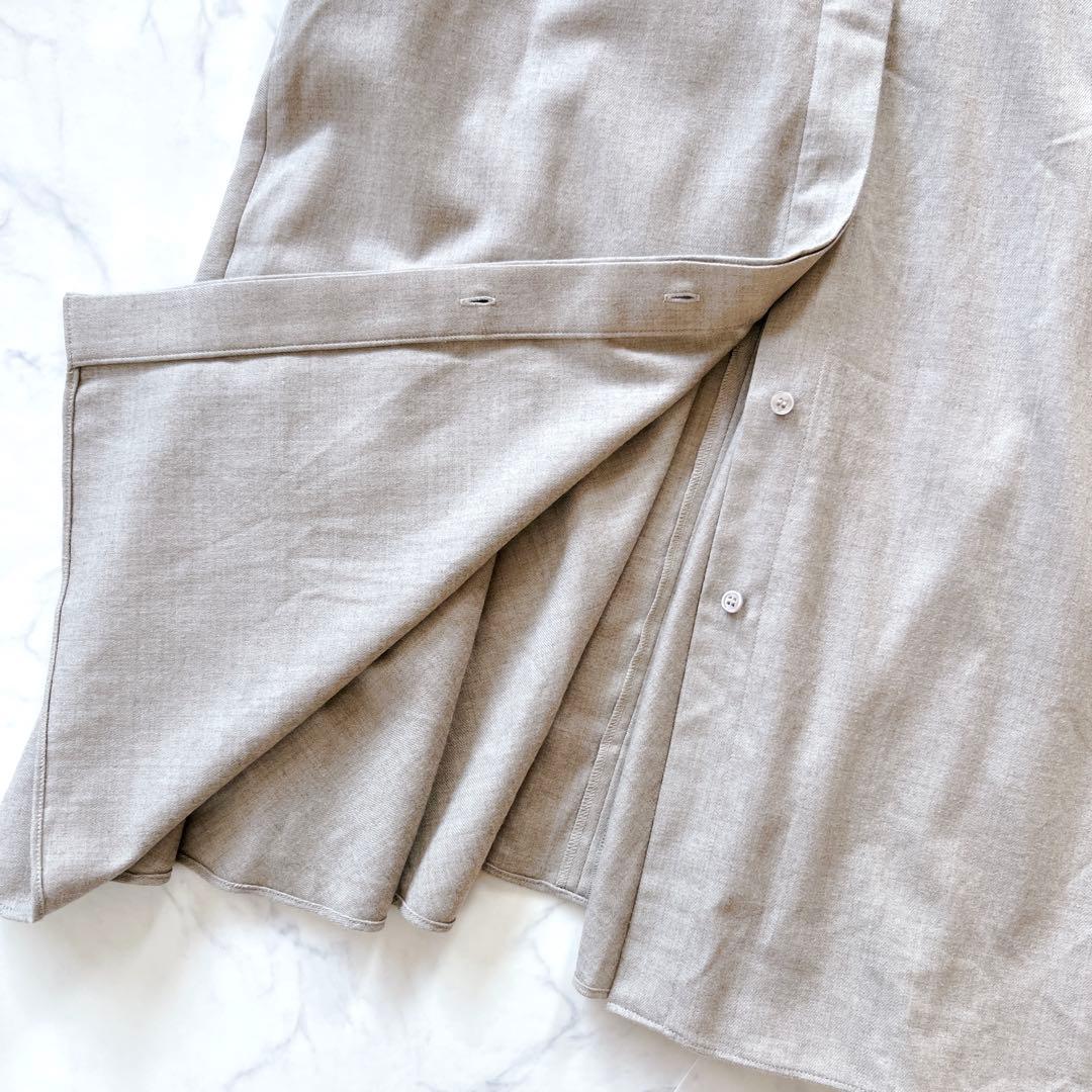 【良品】プルミエアロンディスモン サキソニーワンピース　ウール ベージュ　38