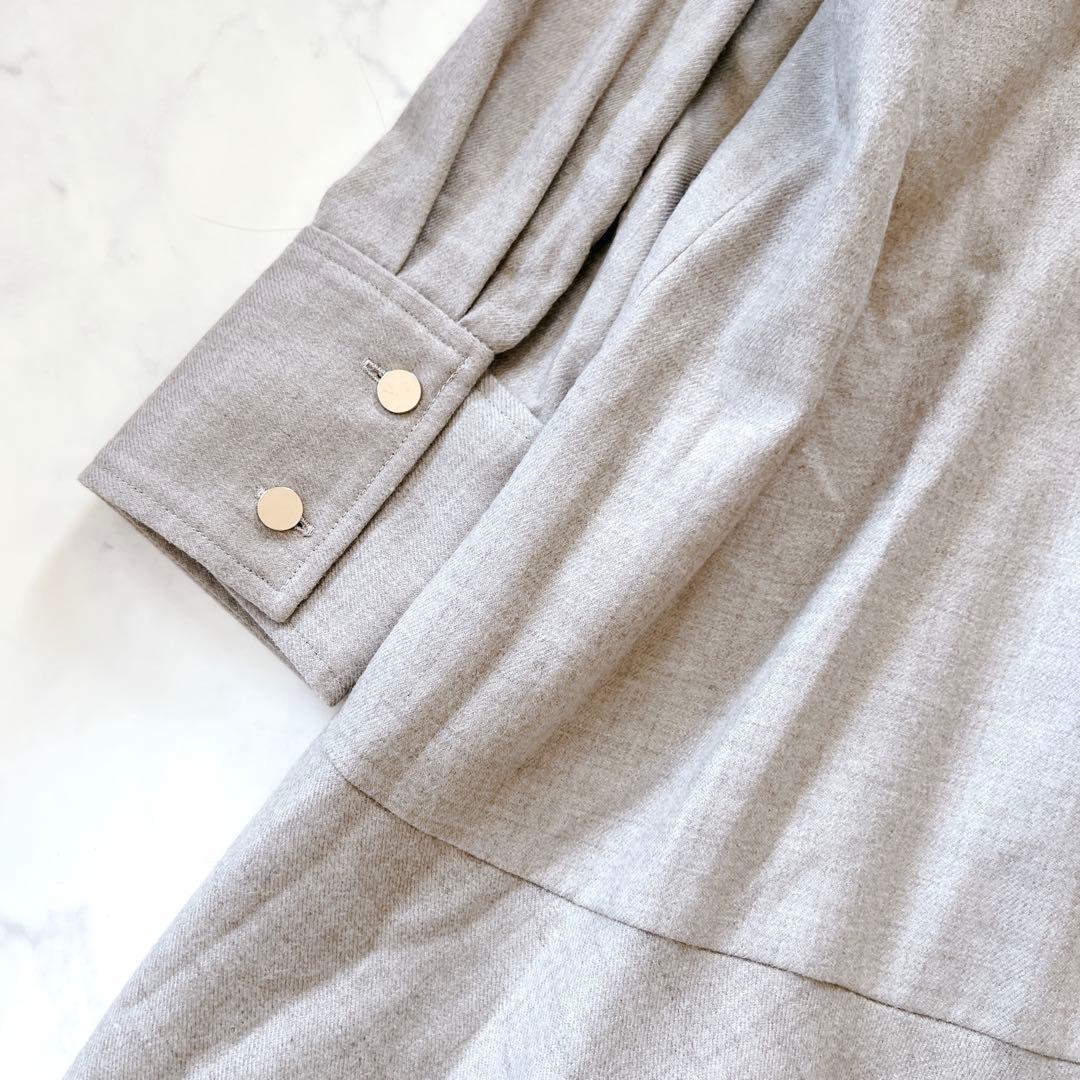 【良品】プルミエアロンディスモン サキソニーワンピース　ウール ベージュ　38