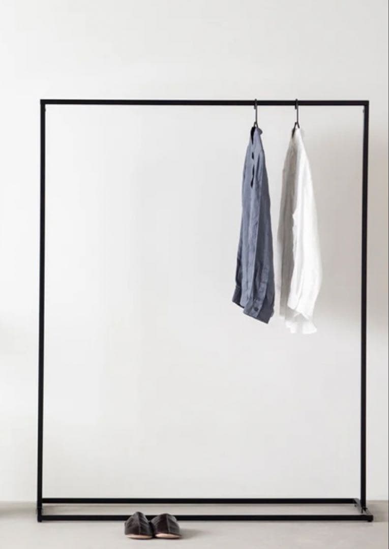 KANADEMONO　シンプル アイアン ハンガーラックブラック　W120