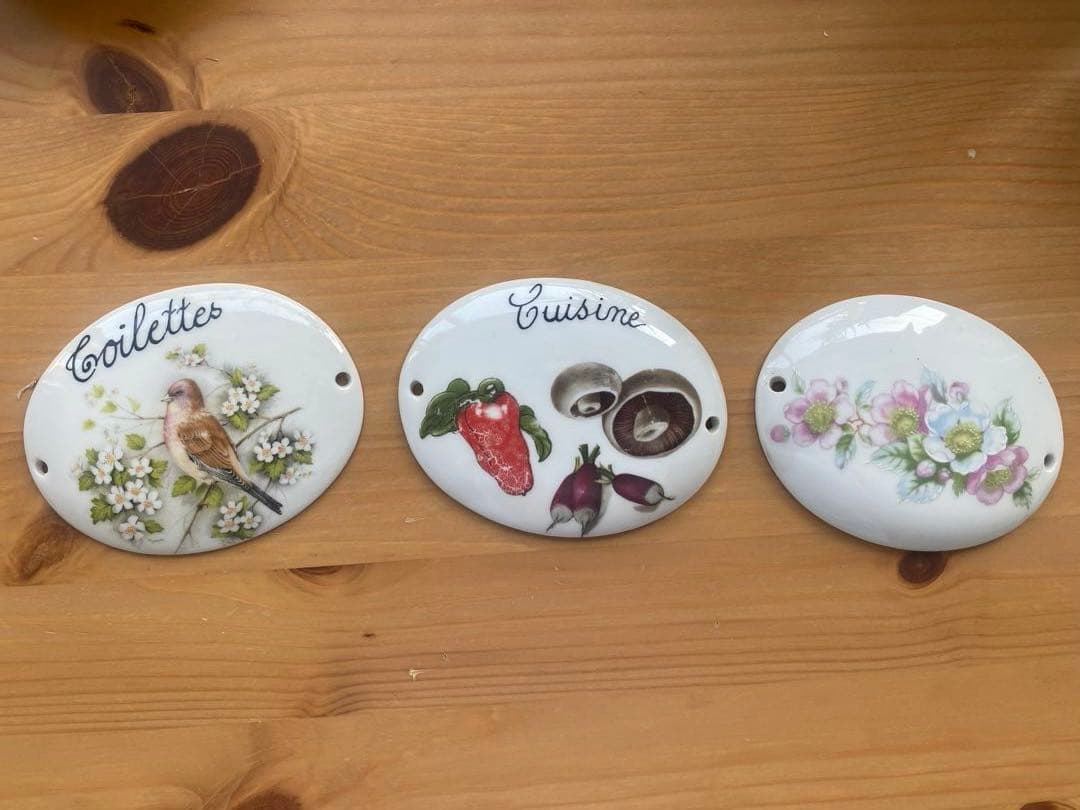 フランス製 ポーセリン 磁器 ドアプレート アンティーク雑貨 インテリア