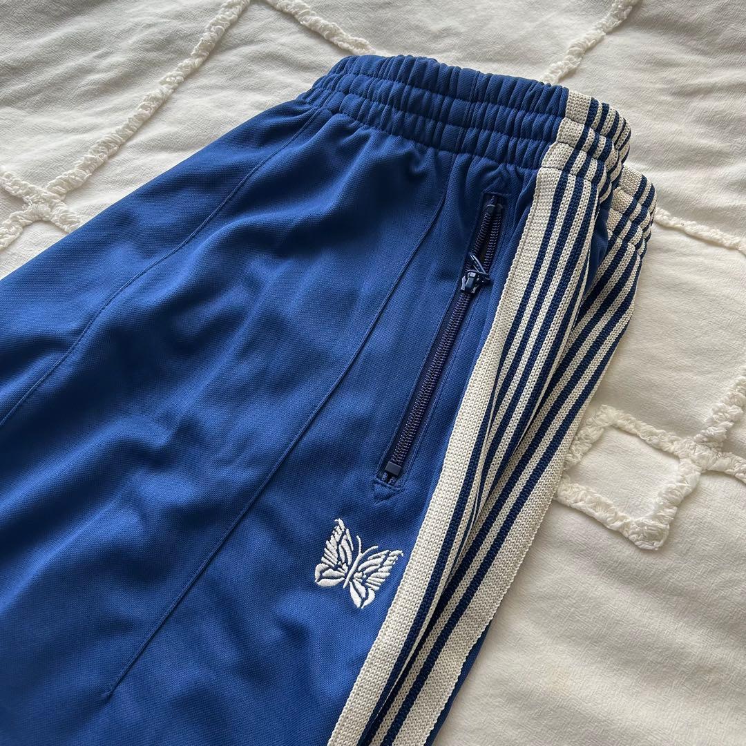 ニードルス　needles トラックパンツ　ヒザデル　青×白 M