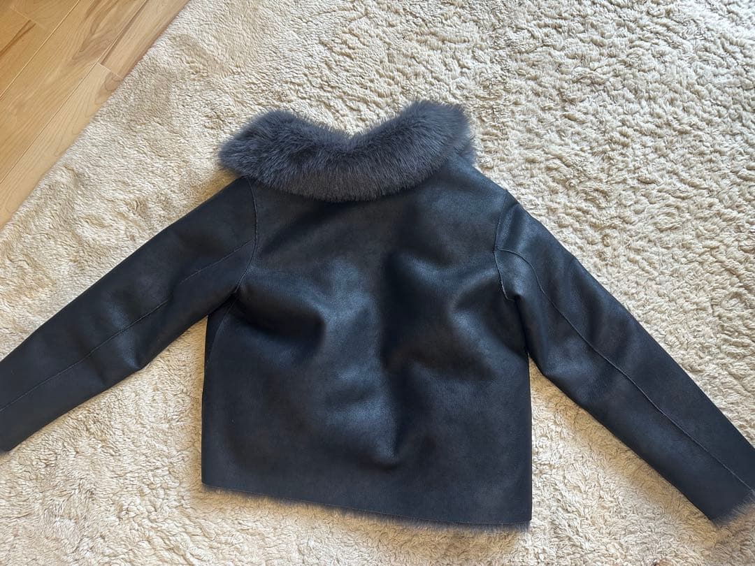 ZARA リバーシブルショートフェイクファーコート黒 Sサイズ