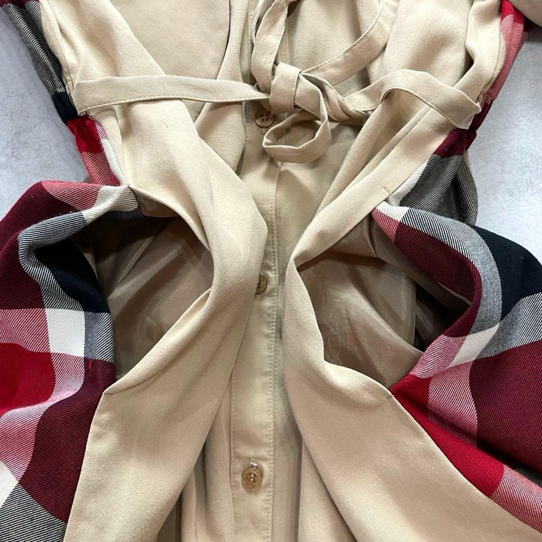 お洒落✨ブルーレーベルクレストブリッジ ロングワンピース チェック 赤 リボン