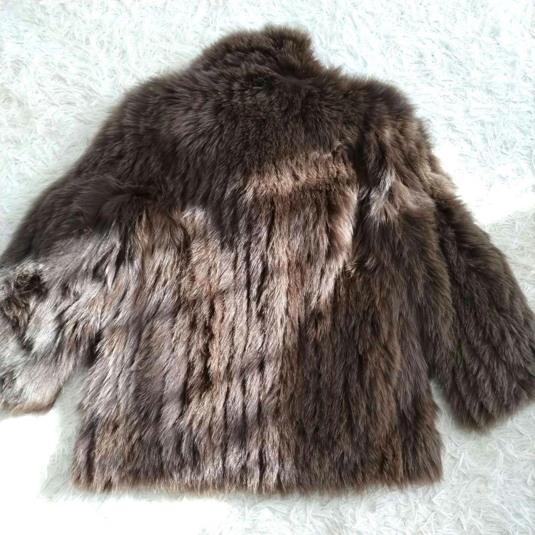極美品　SAGAFOX サガフォックス　毛皮　コート　ミドル丈 ブラウン　茶