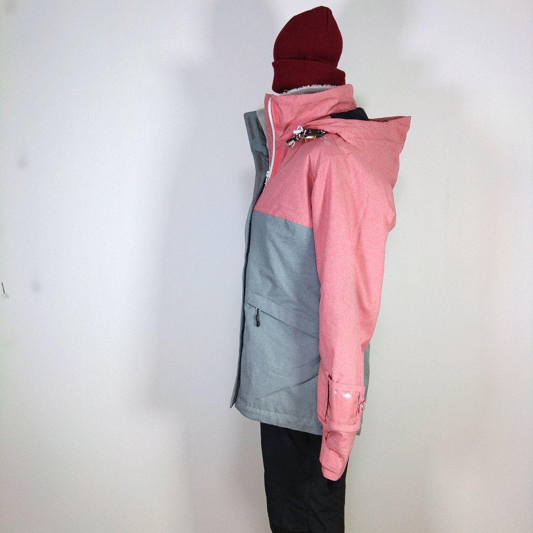 レディース　L　スキー　スノーボードウェア　上下セット　ピンク　グレー　ブラック