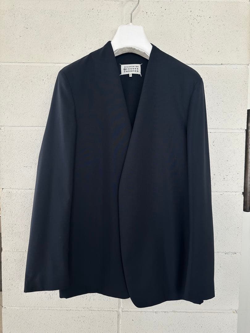 Maison Margiela ノーカラージャケット 46 ネイビー