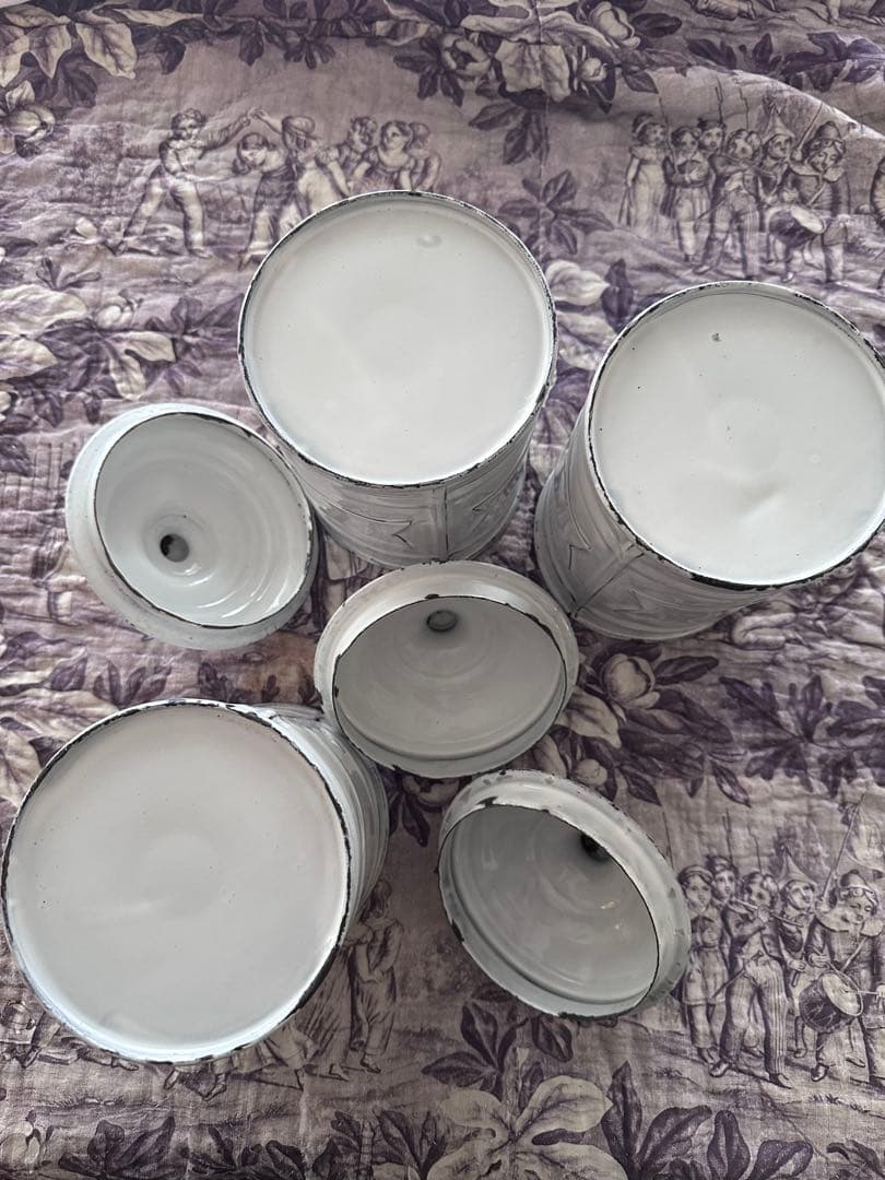 アンティーク　ホーロー　キャニスター　セット　フランスアンティーク