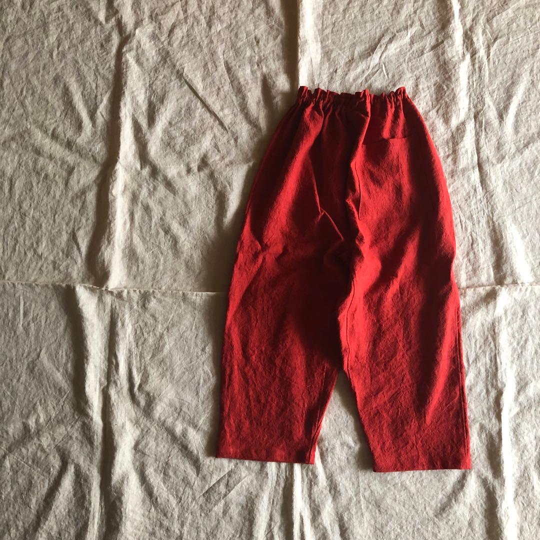 ヨ*コ様 リネンウールの短めもんぺ　レッド