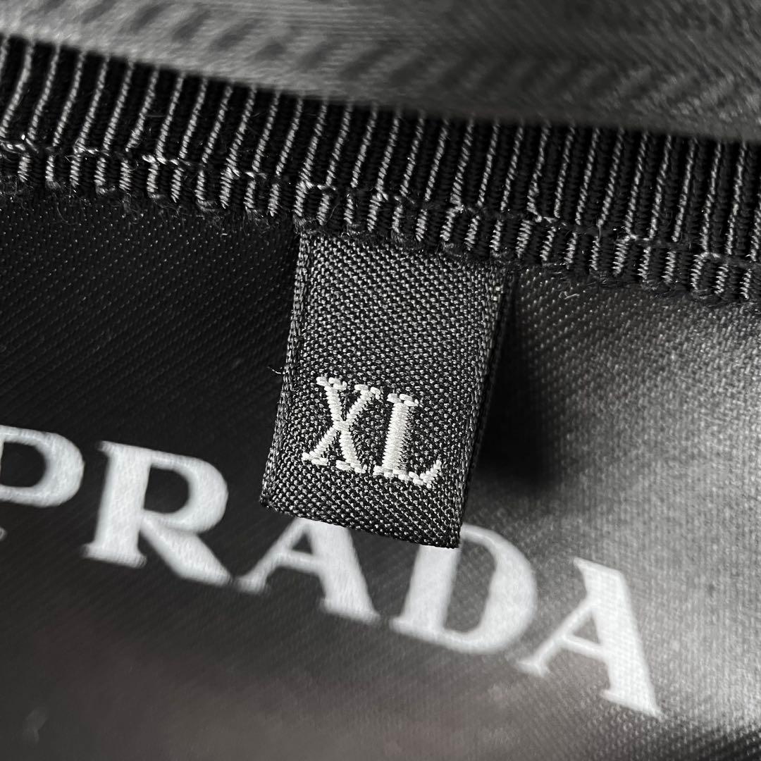 現行モデル 美品 プラダ ナイロン キャップ ブラック ロゴ XL PRADA
