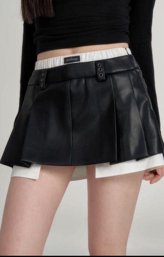 andwang レザー　スカート