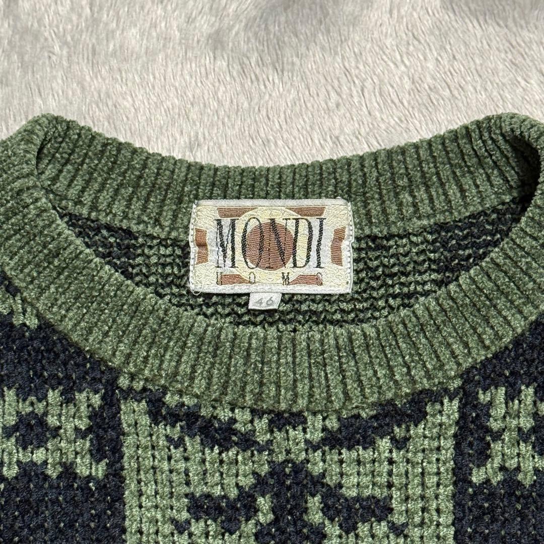 hhh　古着 vintage 柄ニット 短丈 90s