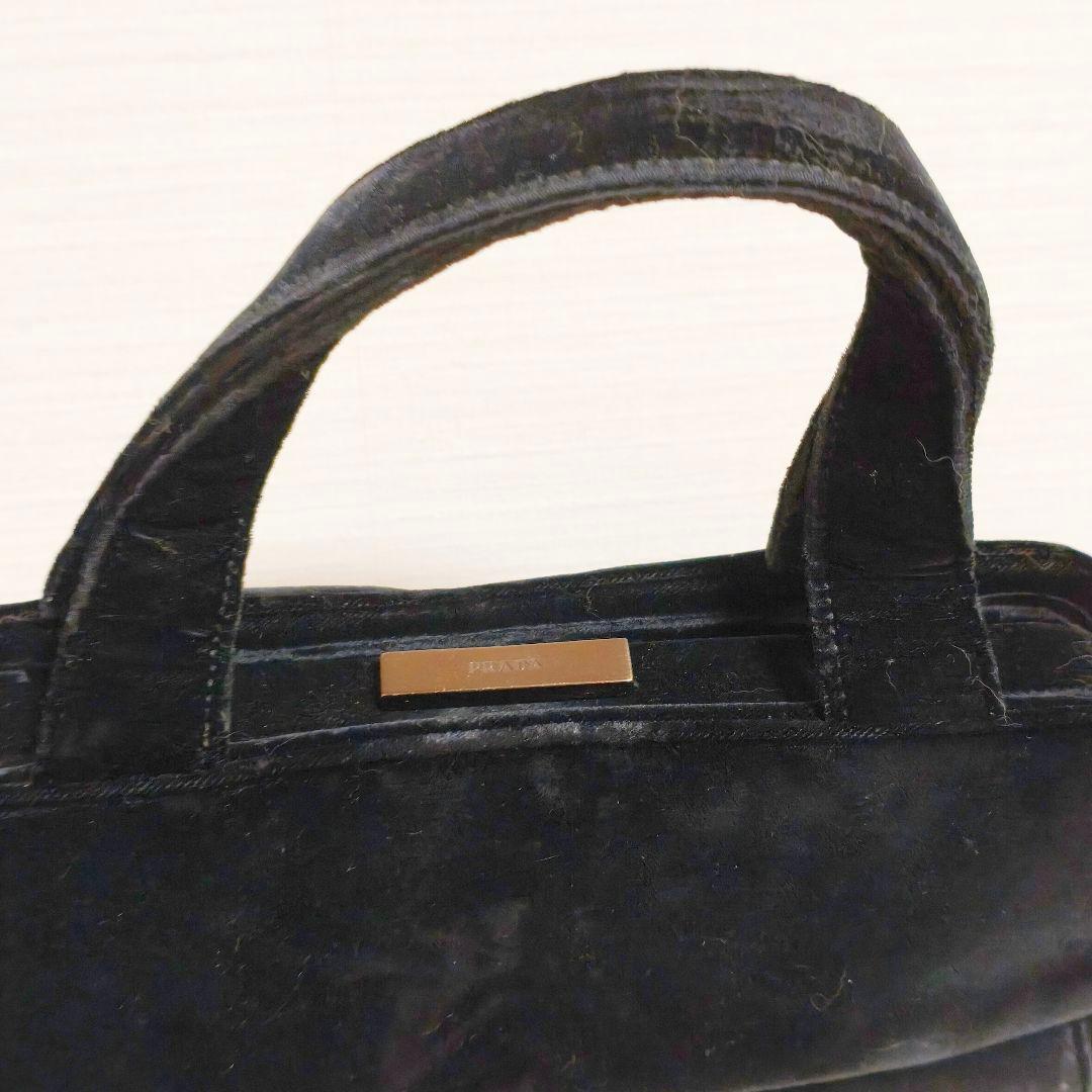 PRADA プラダ ハンドバッグ バッグ ベロア がま口