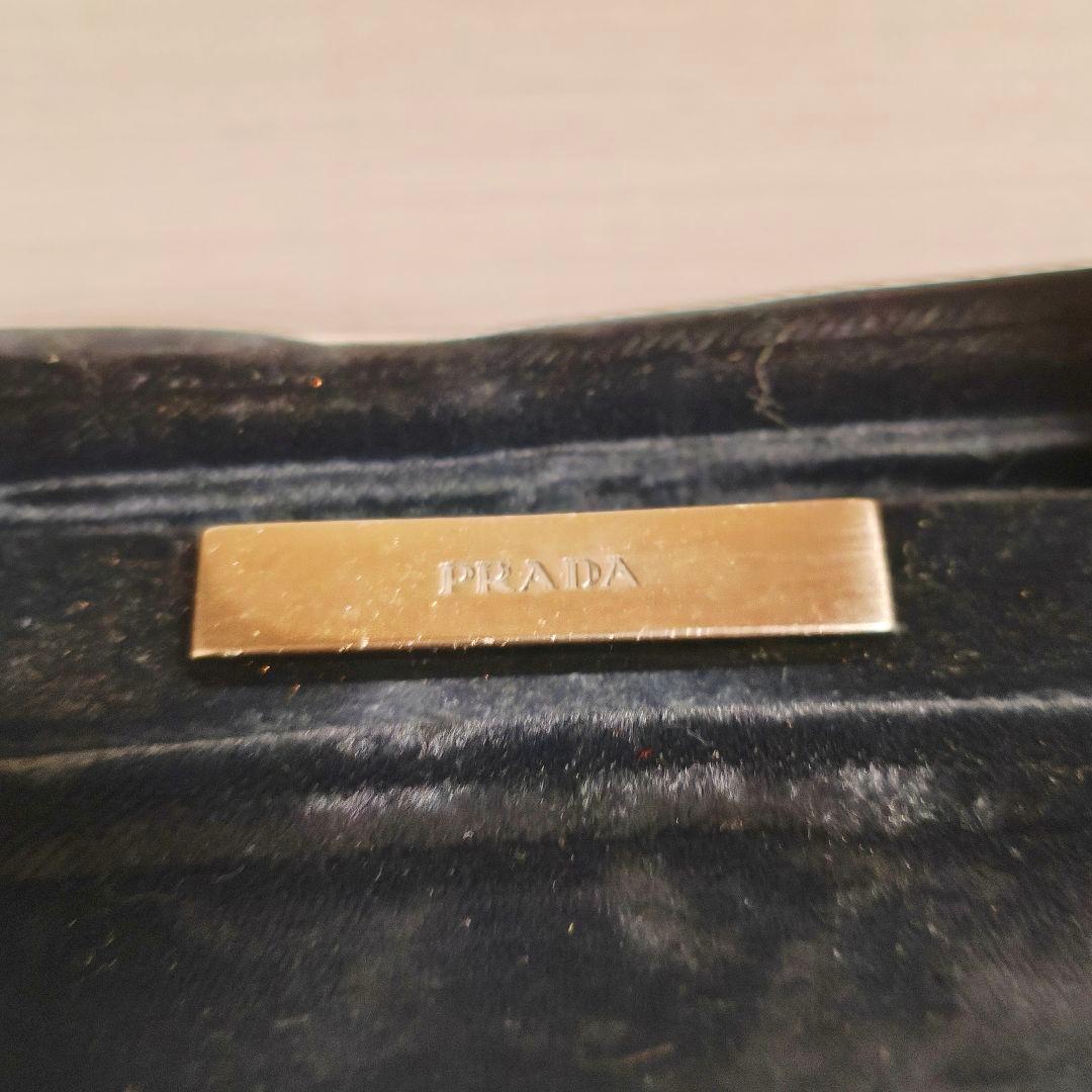 PRADA プラダ ハンドバッグ バッグ ベロア がま口