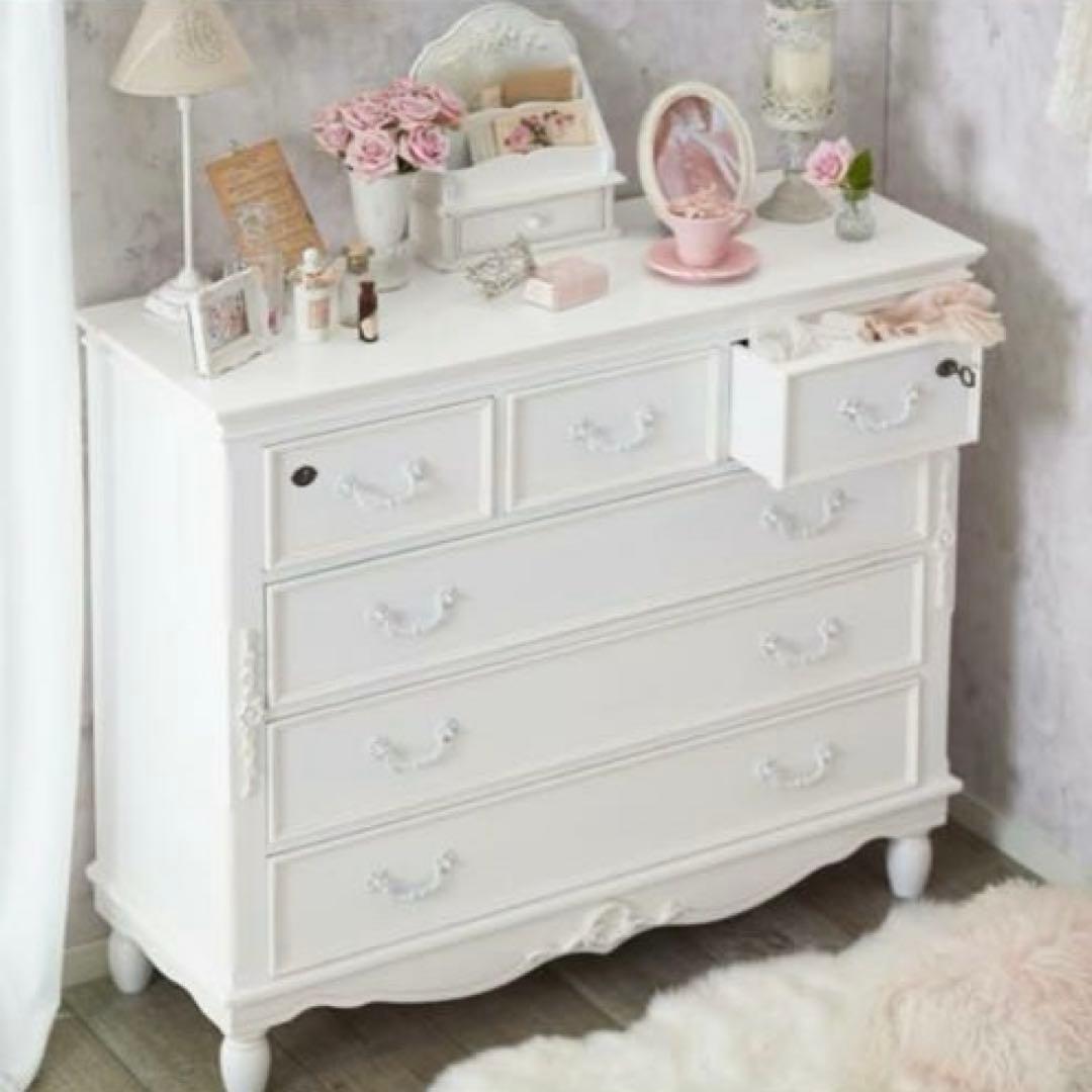 白家具★チェスト★姫系アンティーク風★ロマプリ