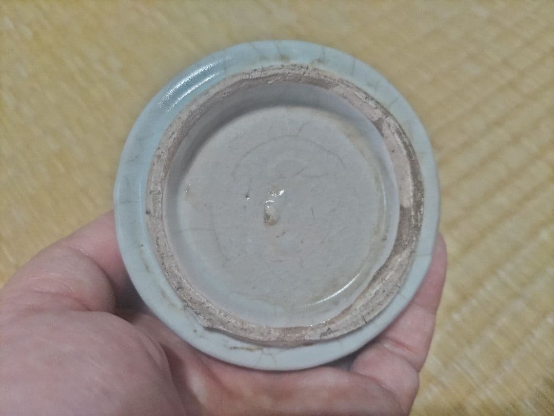 染付　蘭文　小徳利（高11.3cm）220cc　生掛け釉　酒器　無傷