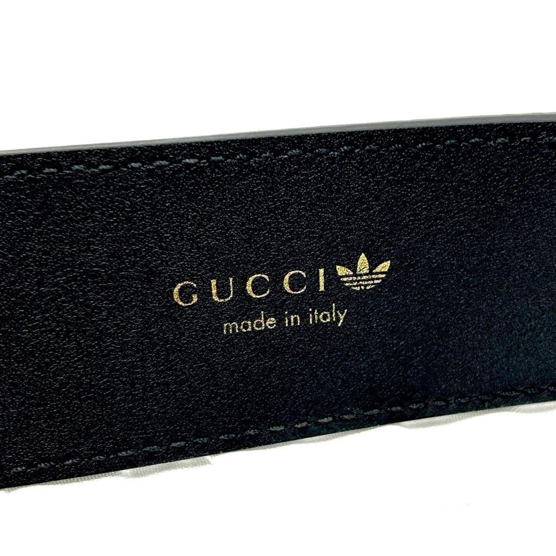 グッチ アディダス コラボ 限定 GGマーモント レザーベルト ブラック 黒色