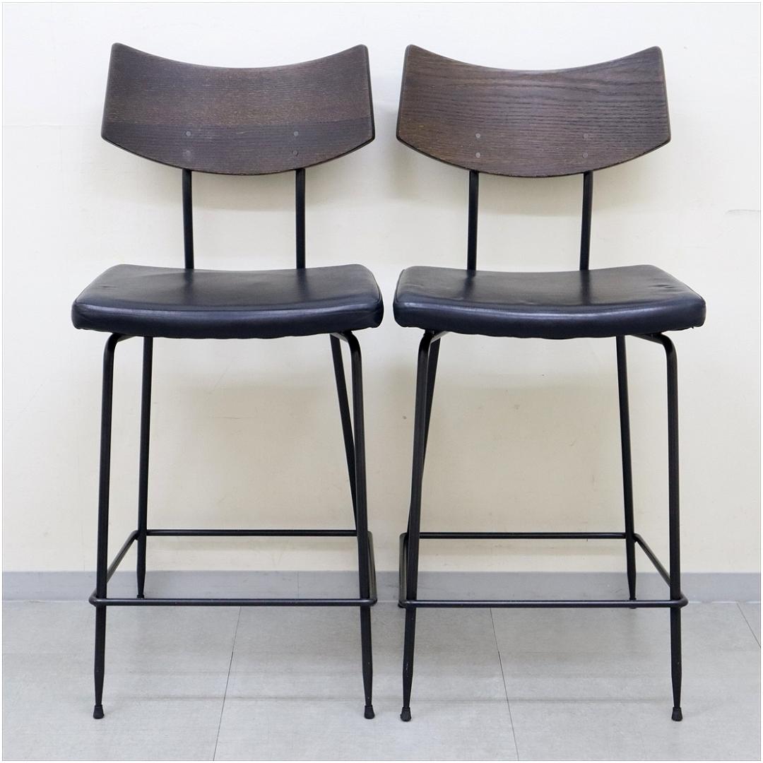 A1 スクエアルーツ SOLI カウンター チェア 椅子 オーク 革 スツール