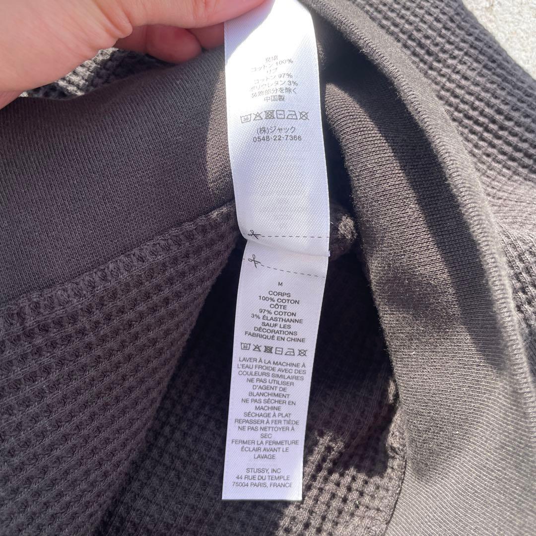 トップス stussy double layer waffle zip hoodie