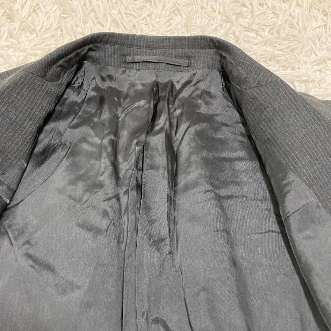 13272✨プラダ スーツ セットアップ ウール100% グレーストライプ 44