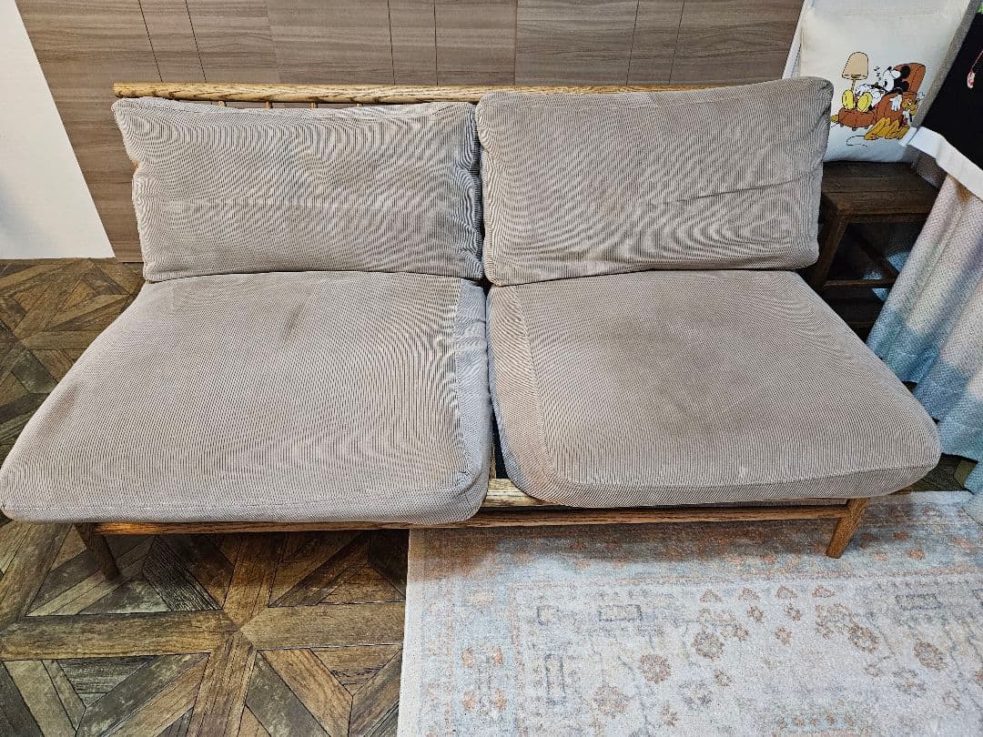 【miminoko】モモナチュラル　クラウドソファ　二人掛け　２P