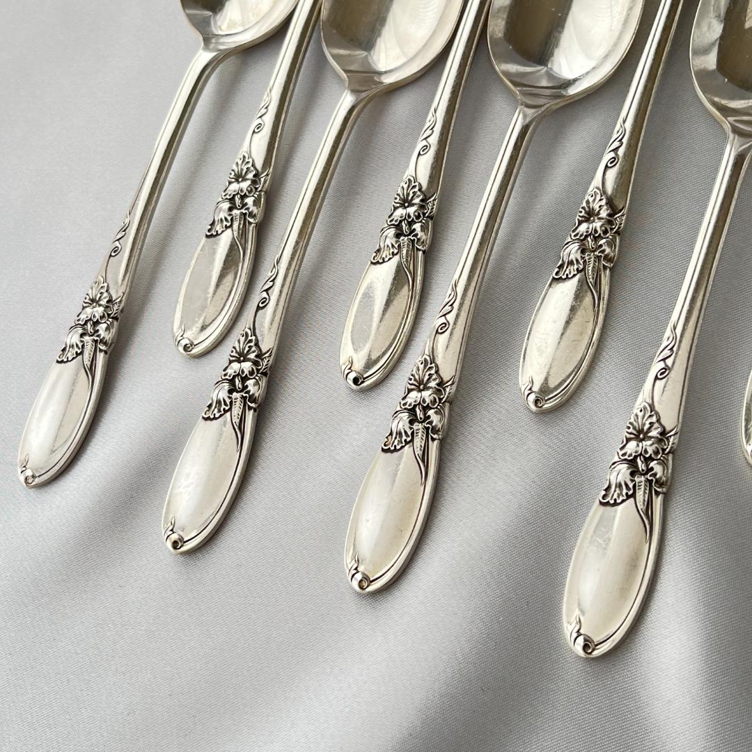 【White Orchid】コーヒースプーン 12本【シルバープレート】