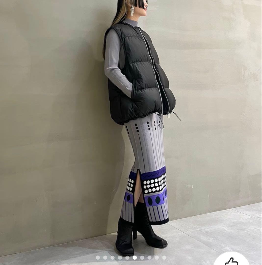 美品★ ミックスドットジャカードニットワンピース