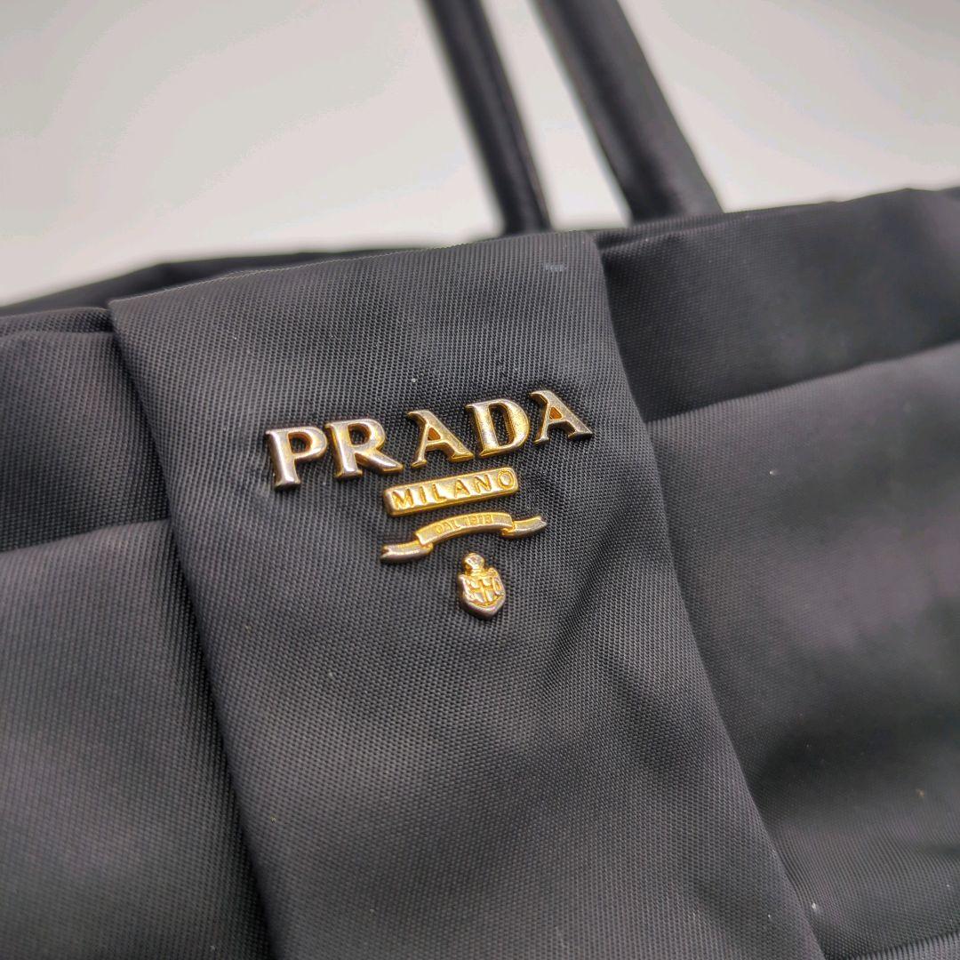 【人気モデル・美品】プラダ☆ハンドバッグ ナイロン テスート リボン ブラック
