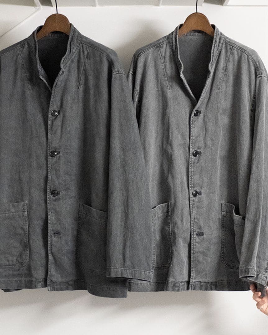 CONFECT 24SS リネンコットン ピグメントダイスタンドジャケット