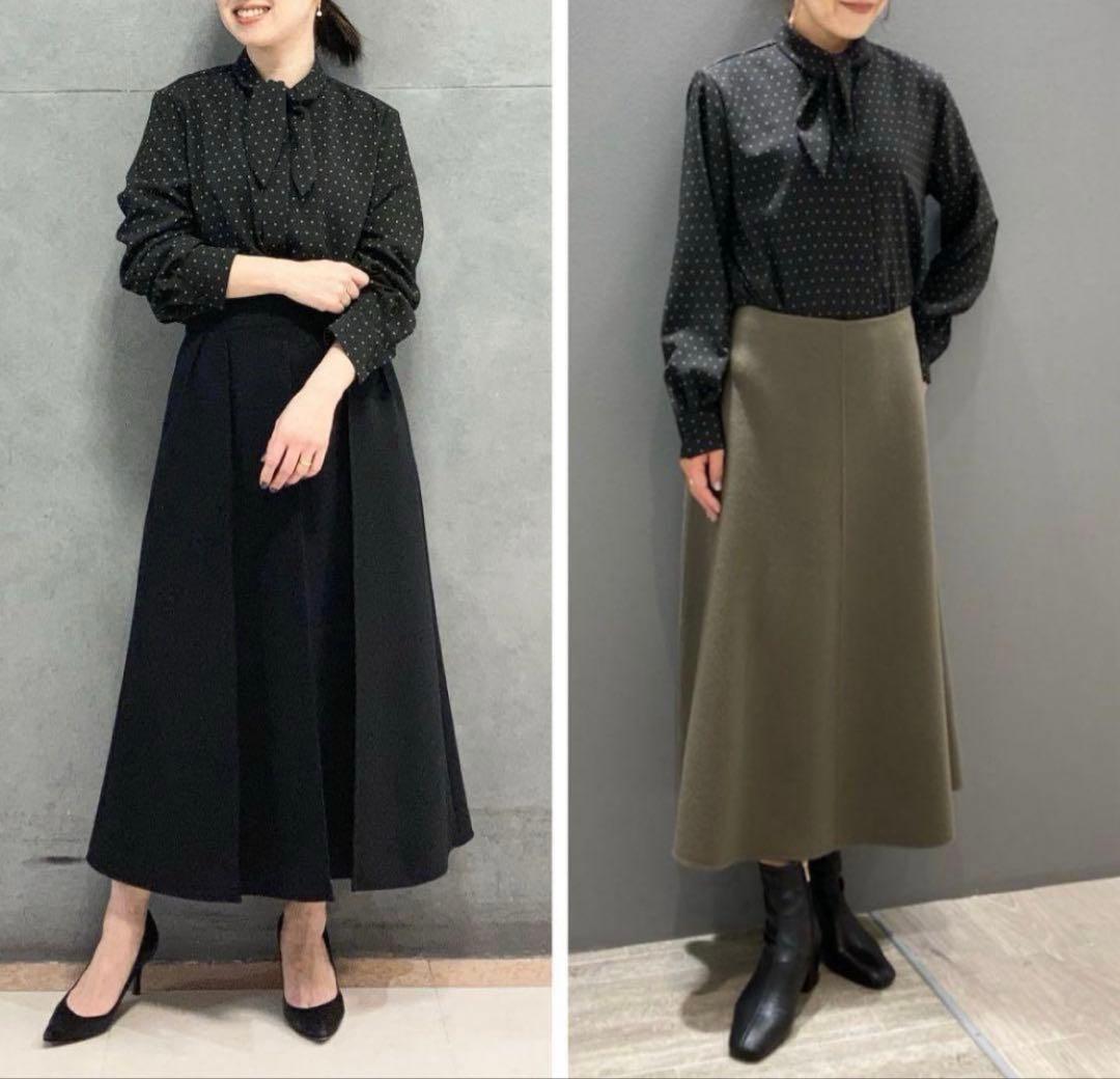 未使用級♡セオリーリュクス ブラウス ボウタイ ドット柄