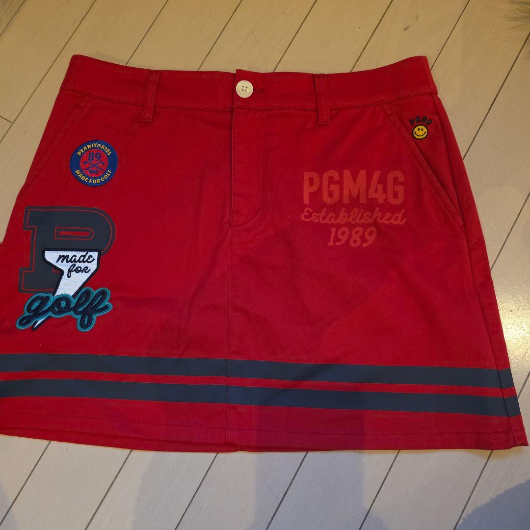 PEARLY GATES ゴルフスカート サイズ2 赤