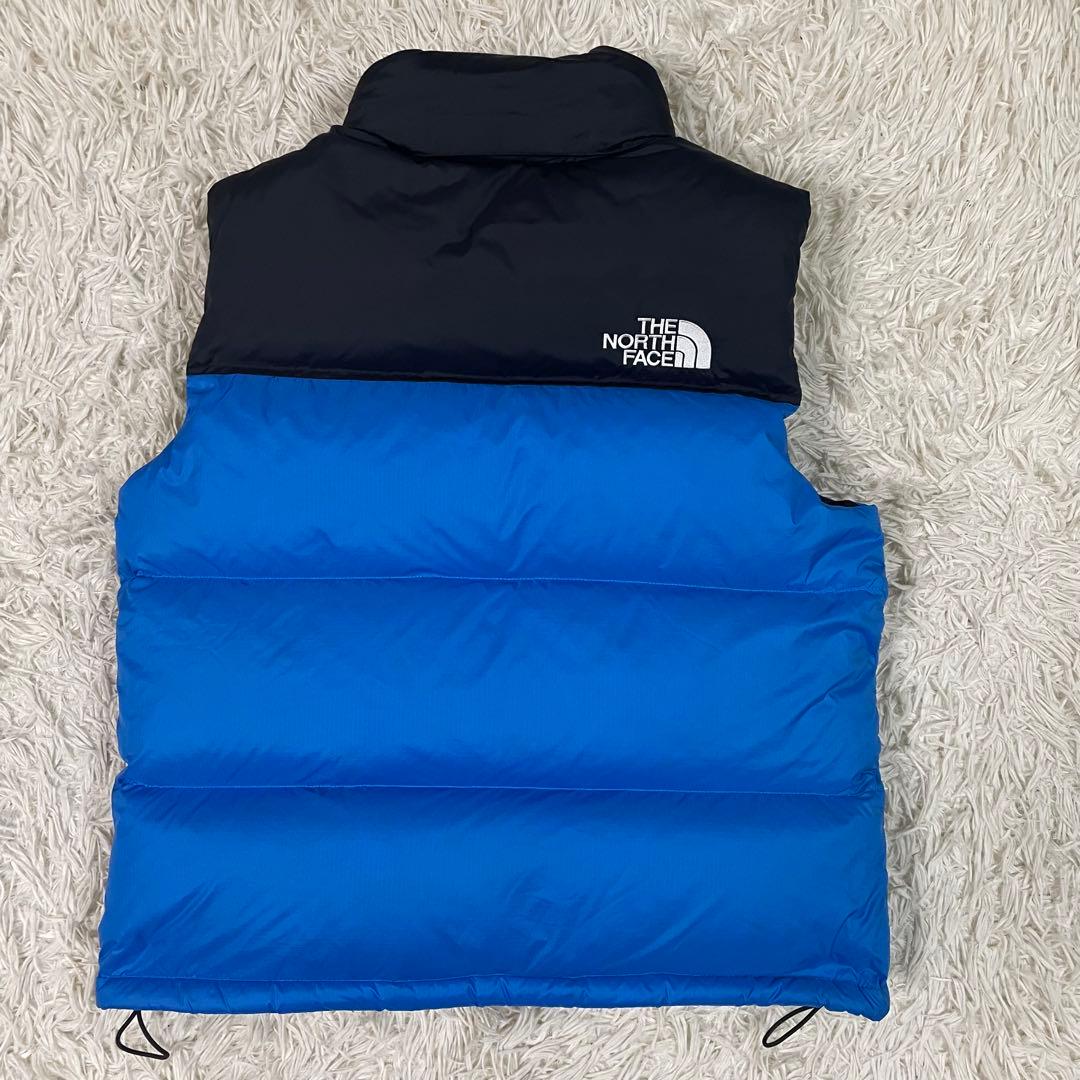 ノースフェイス ダウンベスト アウター レトロ ヌプシ 黒 青 Mサイズ