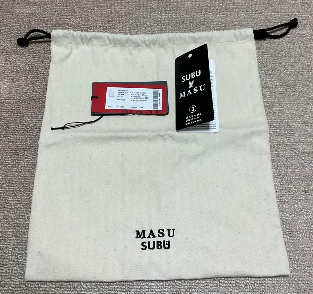 SUBU x MASU M.S. CREST SANDAL BROWN サイズ3