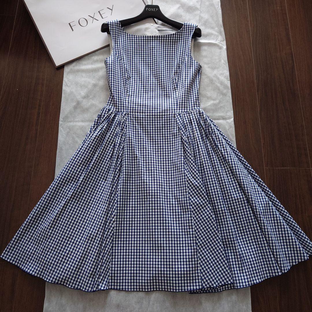 お値下げ☆着用1回美品☆FOXEY 大人可愛いギンガムチェック ワンピース♡