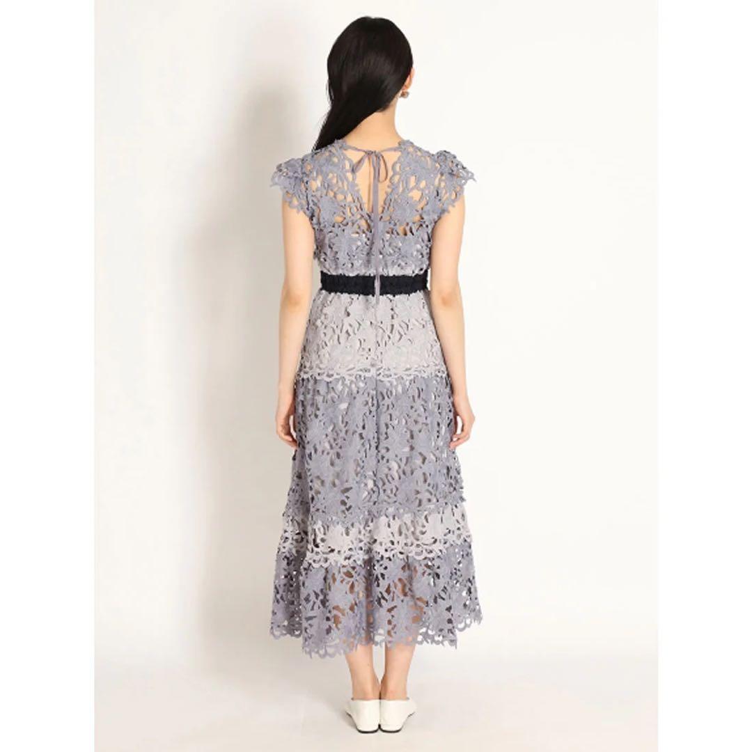 SNIDEL カラーブロッキングレースワンピース