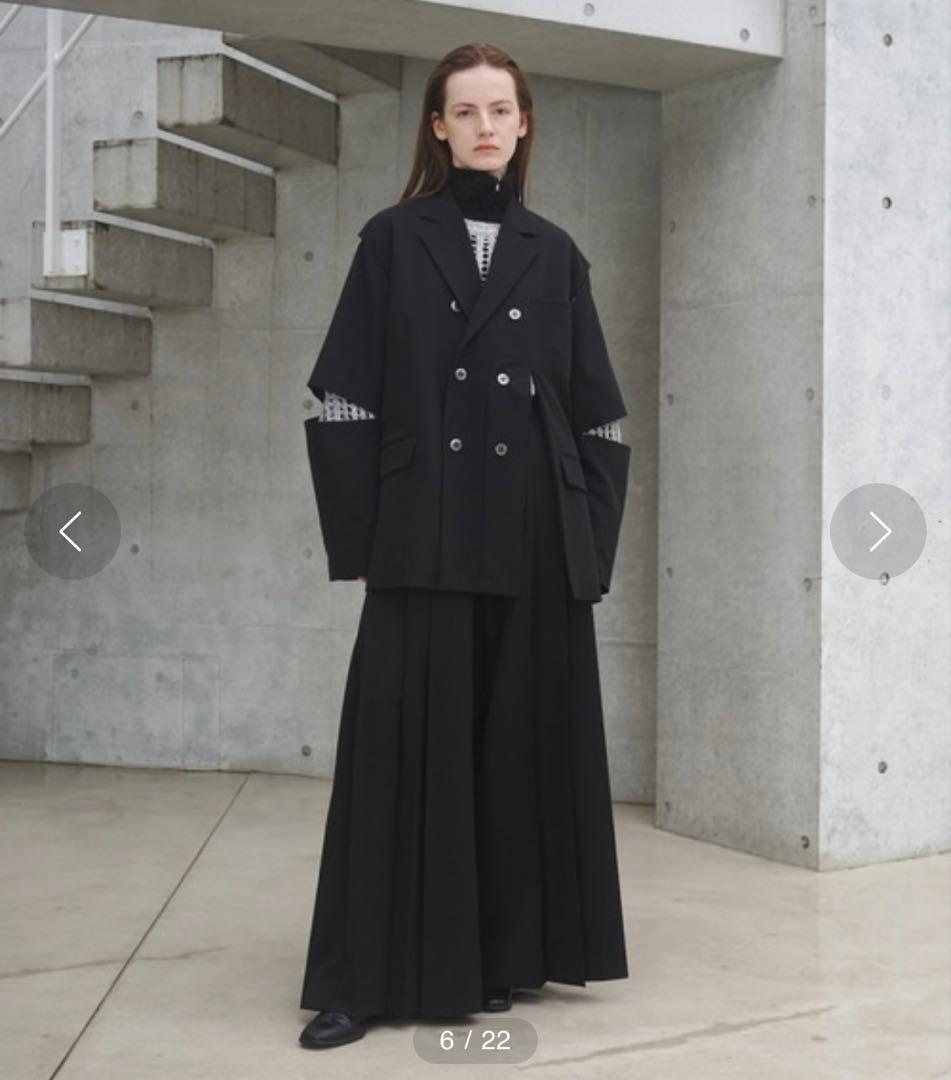 seytoカットスリットダブルブレストテーラードジャケット ブラックサイズ1