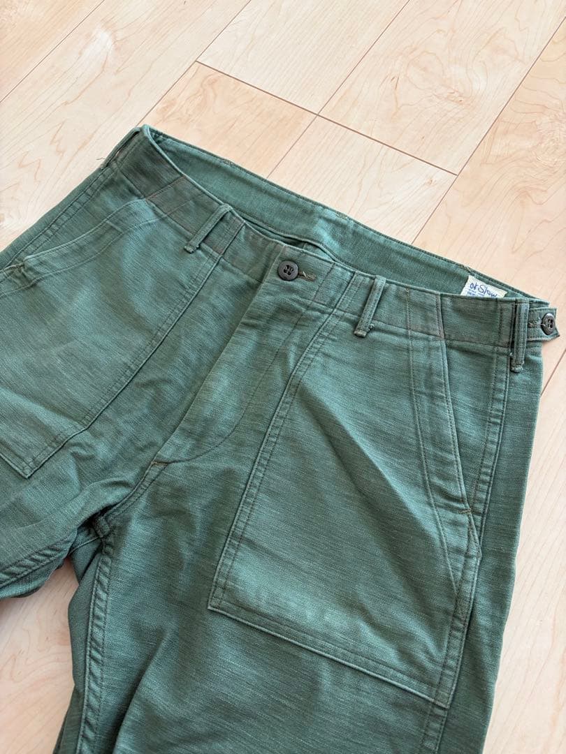 オアスロウ　orSlow ファティーグパンツ オリーブ　サイズM