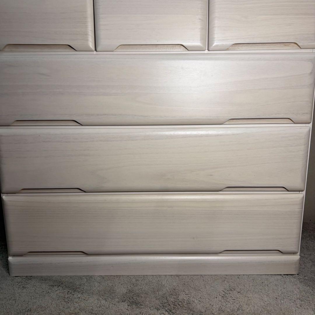 【492】ホワイト 木製 チェスト 10引き出し