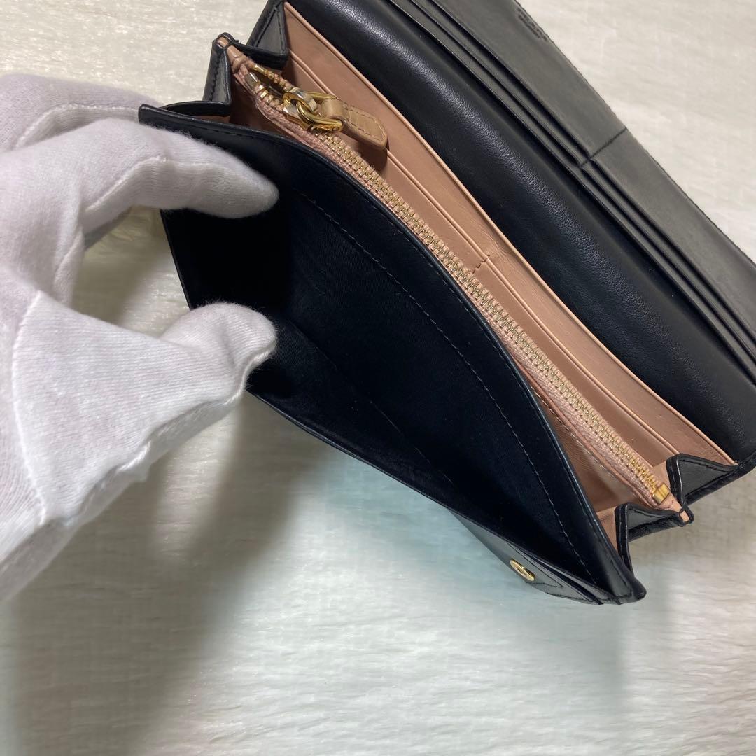 本日限定　美品　PRADA プラダ　二つ折り　財布　長財布　付属品　黒　バイカラ