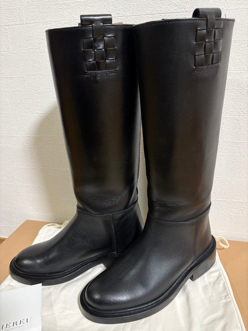 l*u様 HEREU FLAT KNEE BOOTS ロングブーツ 37
