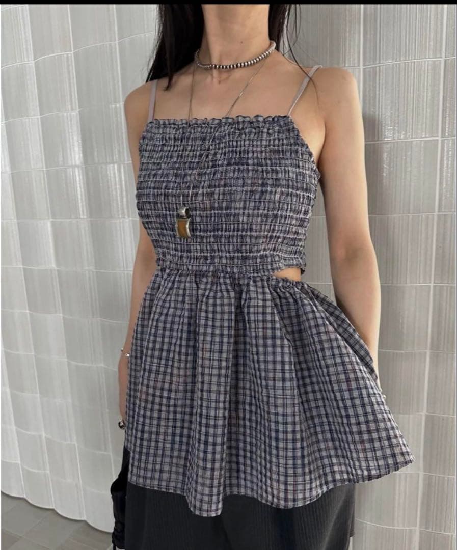 トップス MEDI BUSTIER SET SHIRRING SHORT TOP