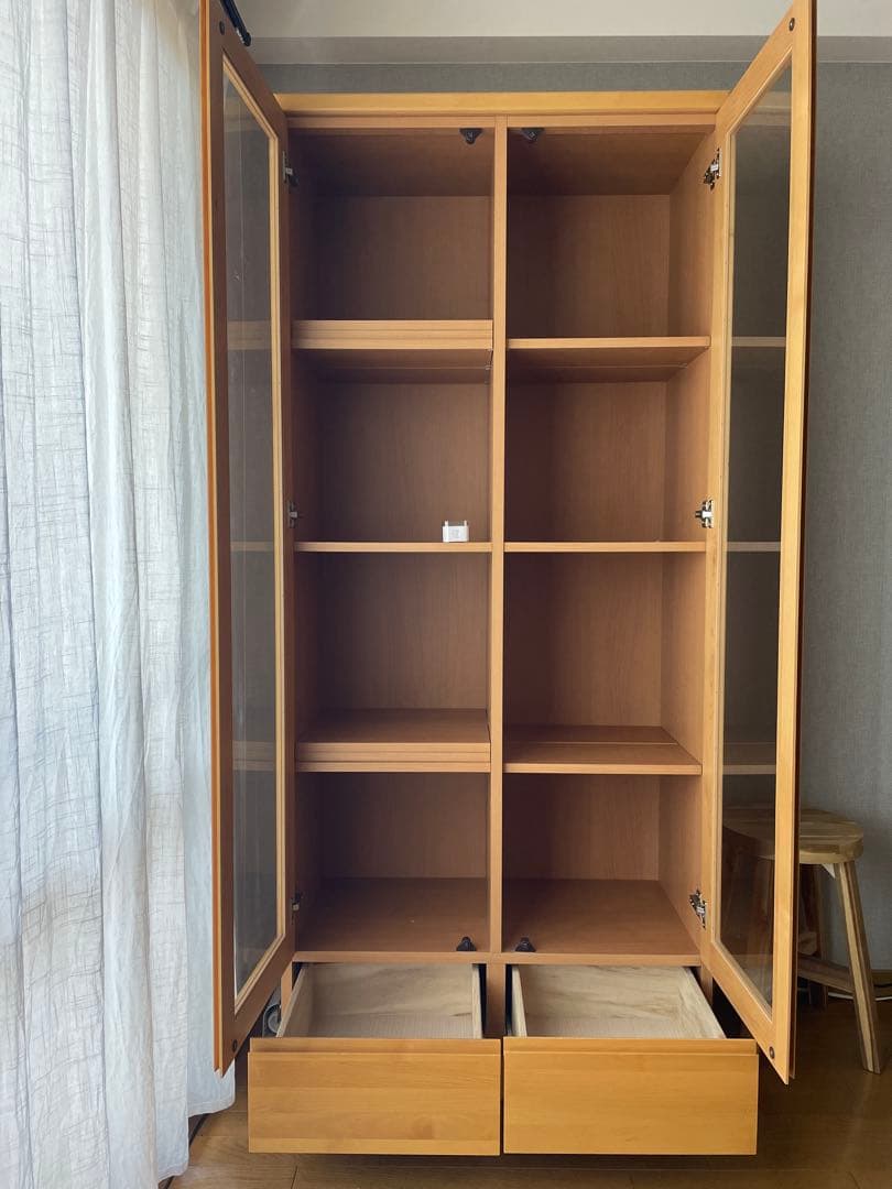 ベルメゾン　ナチュラルウッド　本棚　書棚　ブックシェルフ　キャビネット　飾り棚