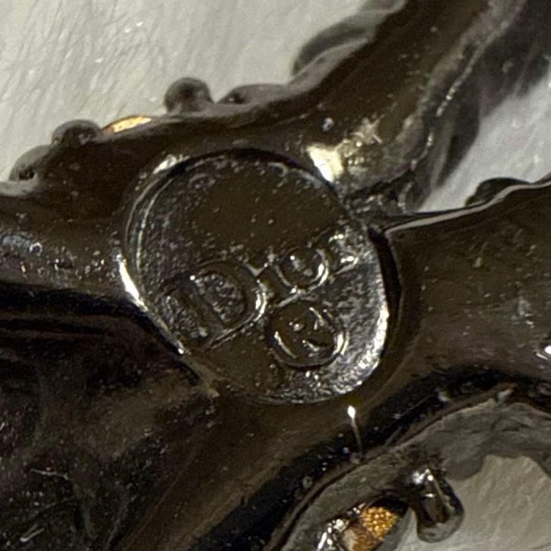 Dior クリスチャンディオール　リボンCD ネックレス ストーン