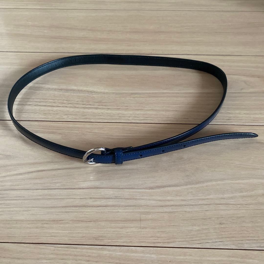 miu miu ネイビー パテントレザー ベルト
