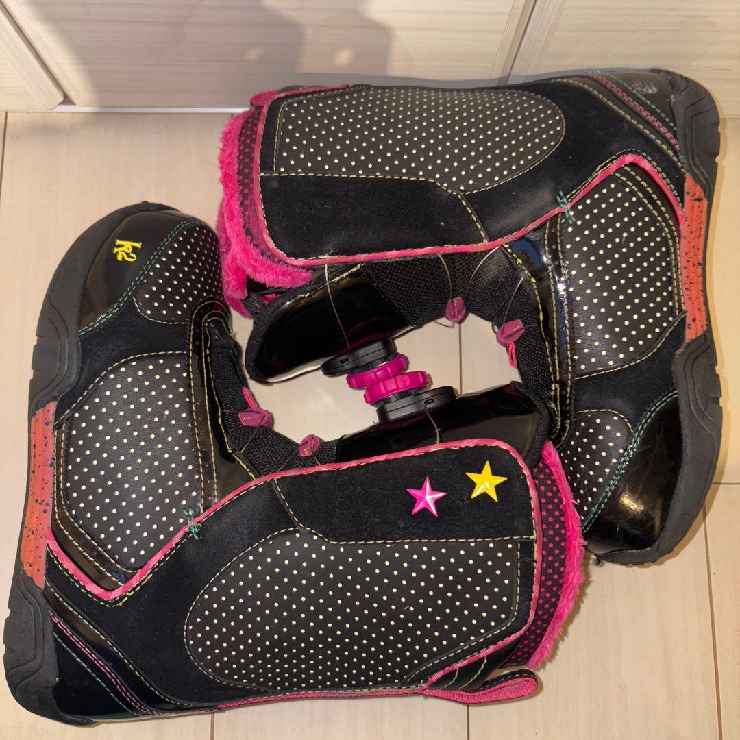 早い者勝ち！K2 スノーボードブーツ 女性用 ブラック/ピンク 25cm