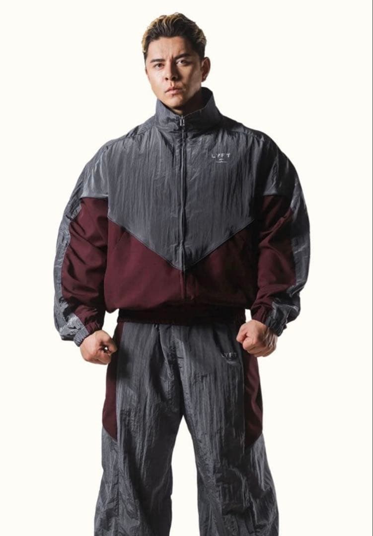 V-FORM OVERSIZE TRACKJACKET - D.GREY 上下S