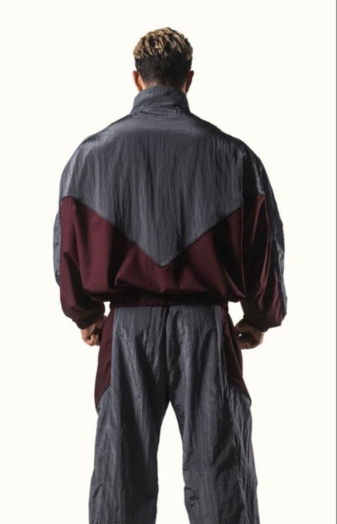 V-FORM OVERSIZE TRACKJACKET - D.GREY 上下S