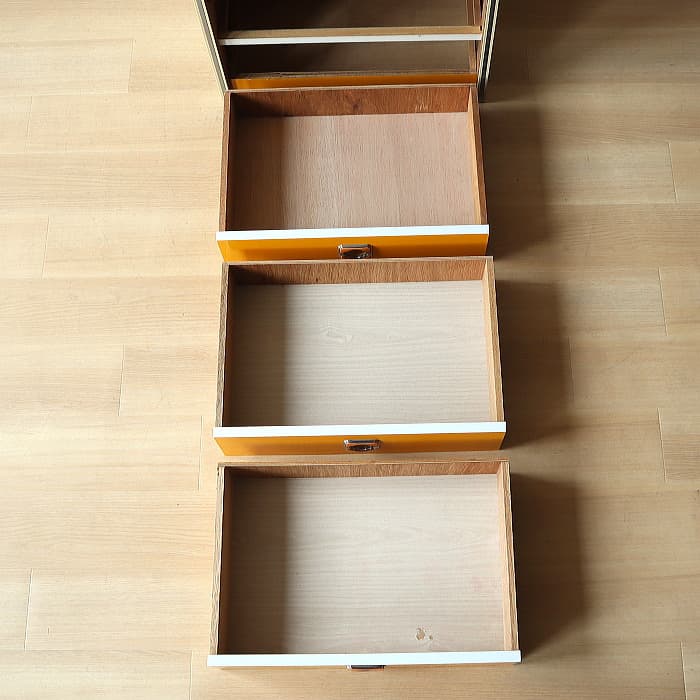 レトロポップ 整理タンス 昭和レトロ おもちゃ箱 スペースエイジ 黄色