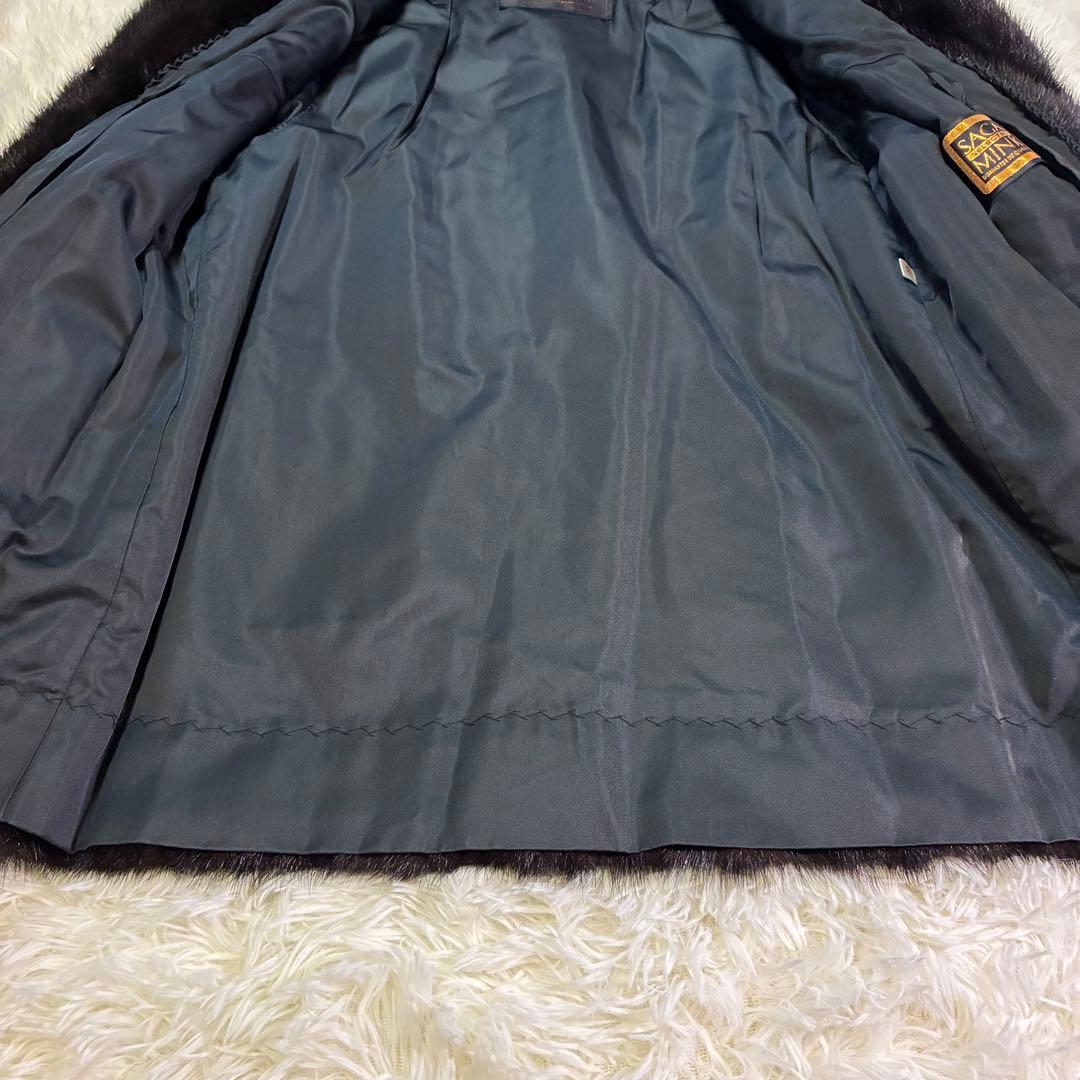 美品 SAGA MINK 毛皮 ゴールドタグ 金タグ ダークブラウン 11